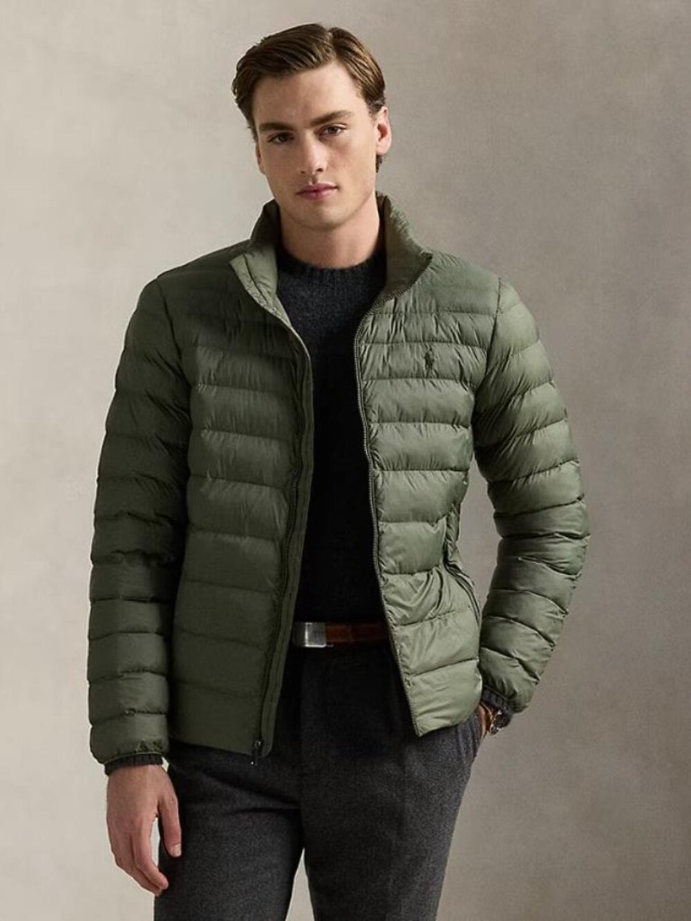 POLO RALPH LAUREN Men's Colden Packable Jacket Size XL in Cruise Olive (Stained)